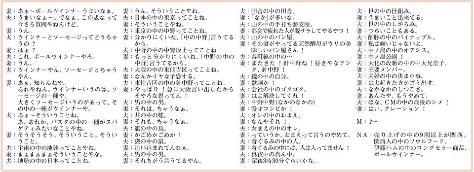 21年日本民間放送連盟賞 最優秀受賞のことば ラジオcm第２種 朝日放送ラジオ 伊藤ハム ポールウインナー 民放online