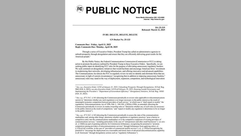 米FCCが規制緩和で意見募集始める メディア所有規則も対象か