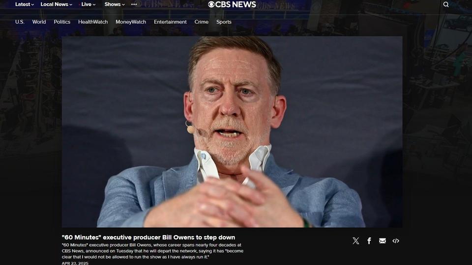 CBS『60ミニッツ』のプロデューサーが辞任　報道の独立性めぐり経営陣やトランプ政権と軋轢
