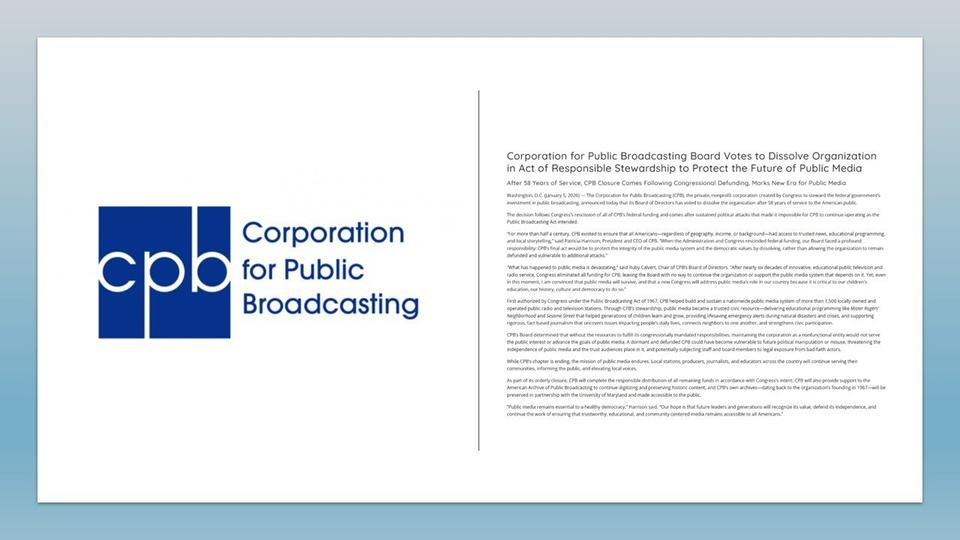 米公共放送公社CPBが58年の歴史に幕　政府助成金打ち切りで