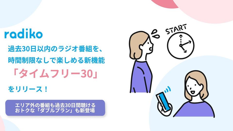 radiko　新有料サービス「タイムフリー30」がスタート　青木社長「生活時間に寄り添えるメディアとしての独自性を追求」